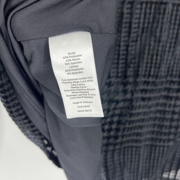 Talbots Top Size Large Petite Black Velvet Houndstooth Burnout Cowl Neck Elegant - Picture 7 of 7